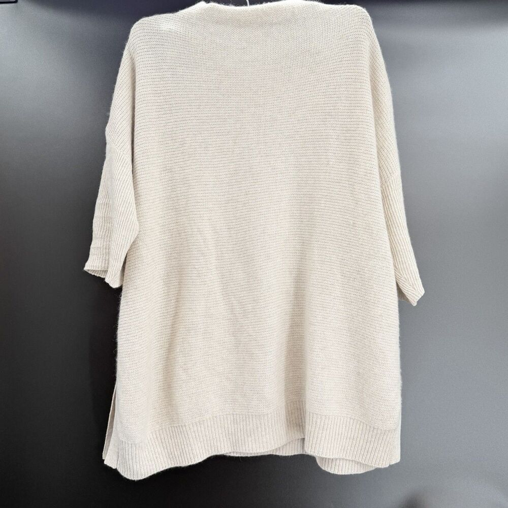 Kinross Cashmere 1/2 Sleeve Mock Neck Soft Sweater Medium Beige Sz S